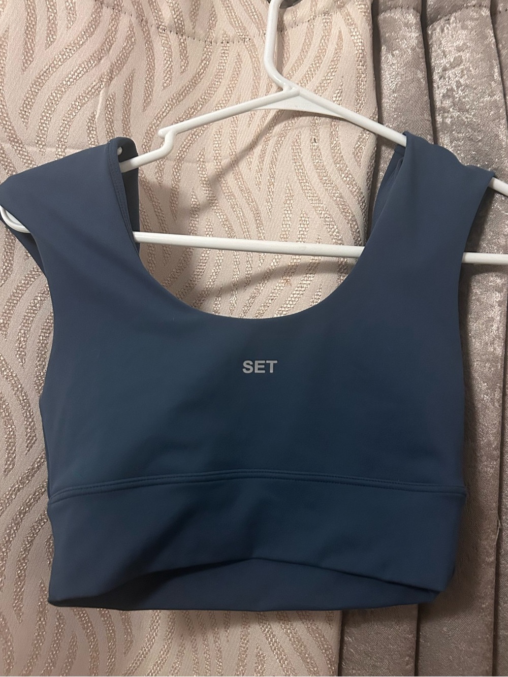 SET active Sports Bra Activewear Quiet Luxury Athleisure Blue Size Extra Small